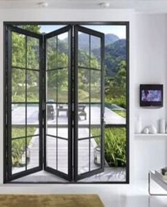 Folding iron door