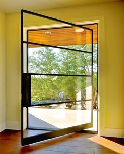 Off-Axis Glass Door