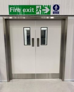 Stainless steel fire door