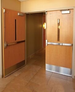 Wooden thermal insulation fire door